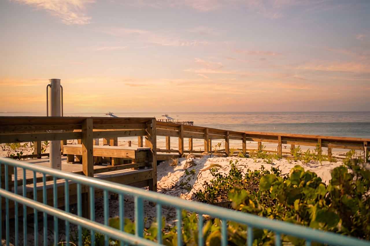 Dune walkovers, washdown stations, and dune restoration at Lynn Hall Memorial Park on Fort Myers Beach, built by Fort Construction for Lee County